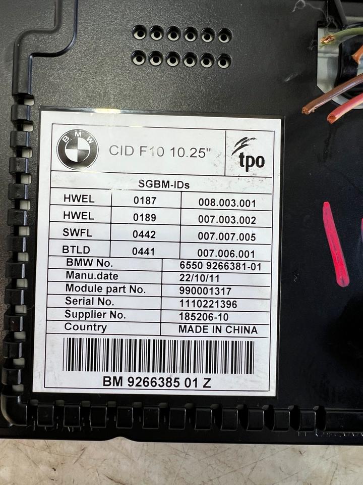 BMW 5er F10 F11 CID Navi Display Bildschirm Vorne 9266385 – Bild 5