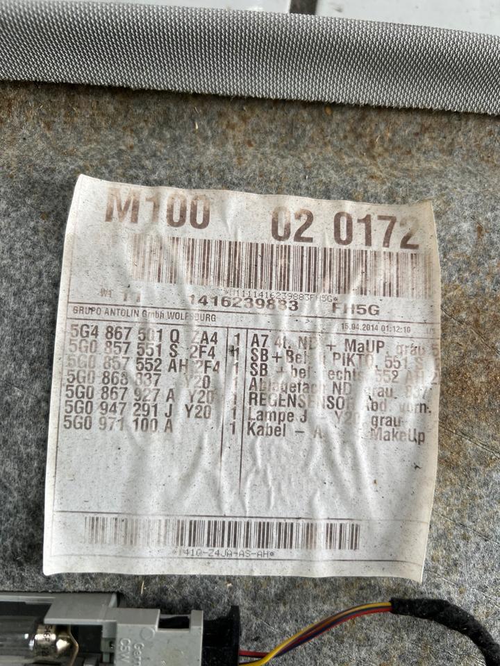 VW Golf 7 VII Himmeldach Dach Himmel Dachhimmel – Bild 9