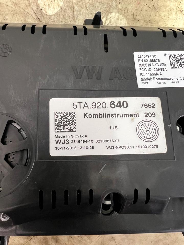 VW Touran 5T1 Tacho Tachometer Kombiinstrument 5TA920640 – Bild 6