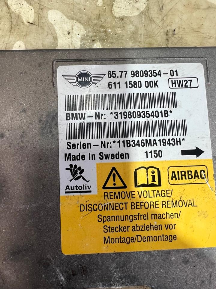 Mini Cooper R55 R56 R57 Airbag Steuergerät Steuermodul 9809354 – Bild 3