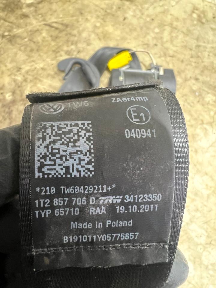 VW Touran 1T3 GP2 Gurt Sicherheitsgurt Vorne 1T2857706D – Bild 10