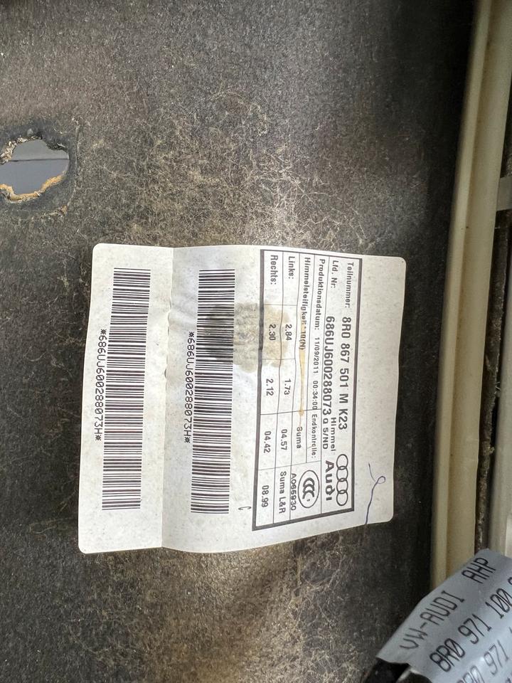 Audi Q5 8R Himmeldach Dach Himmel Dachhimmel 8R0867501M – Bild 8