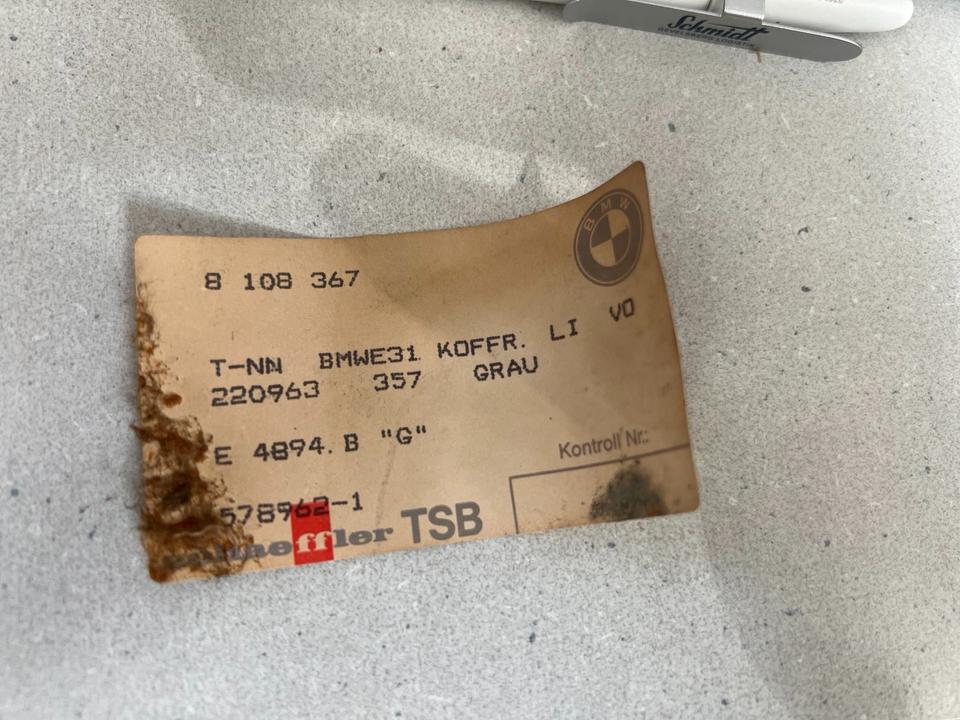 BMW 8er E31 Kofferraum Verkleidung Abdeckung Gepäckraum – Bild 9