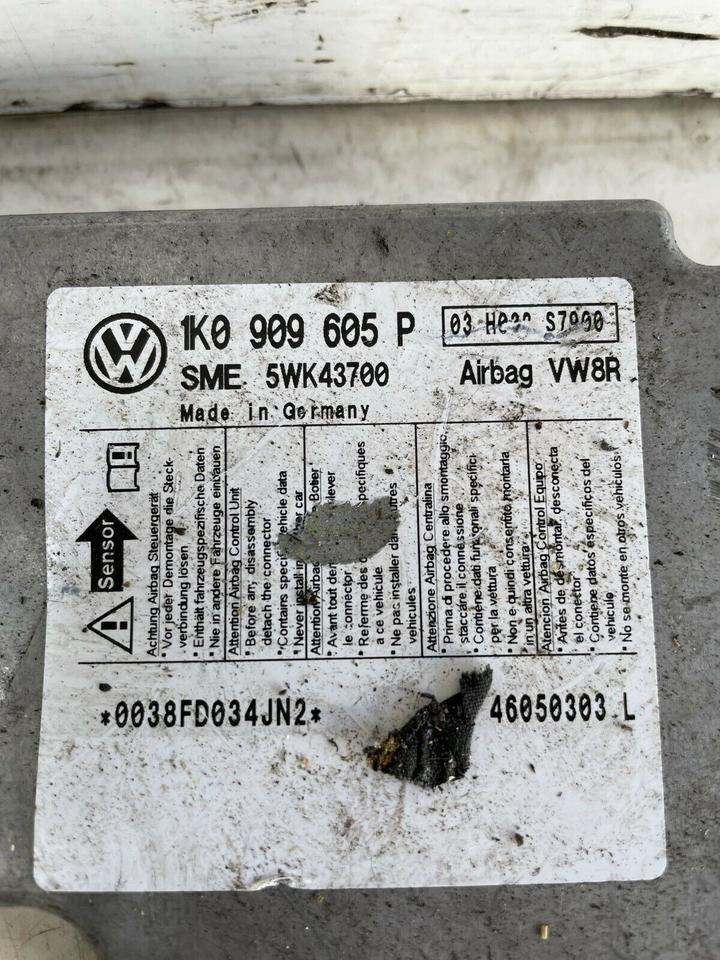 VW Golf 5 V Touran 1T2 Airbagsteuergerät Steuergerät 1K0909605P – Bild 5
