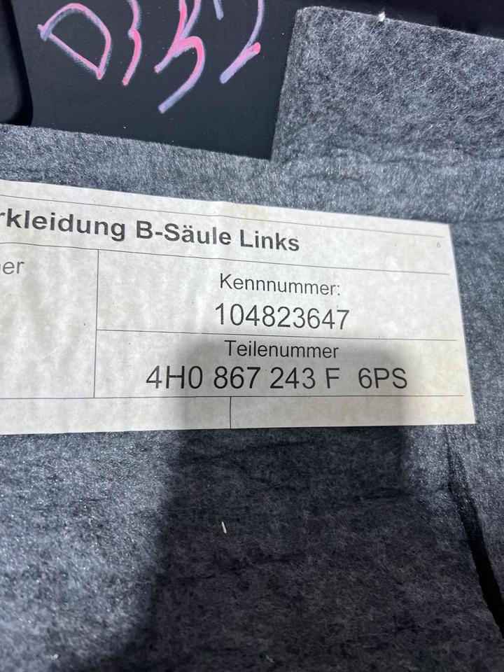 Audi A8 4H Säulenverkleidung Verkleidung Abdeckung 4H0867243F – Bild 10