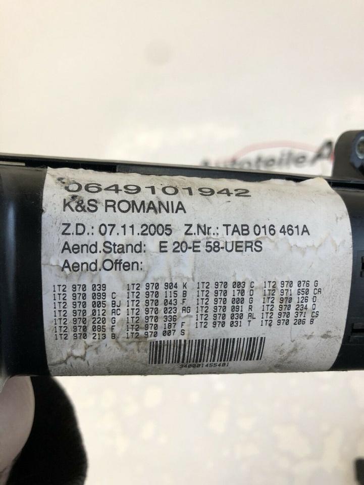 VW Touran Sicherungskasten Fuse Box Sicherung 1T2970039 – Bild 2