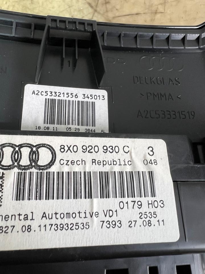 Audi A1 8X Tacho Tachometer Kombiinstrument 8X0920930C – Bild 5