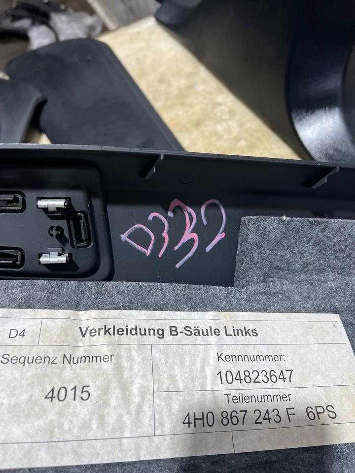Audi A8 4H Säulenverkleidung Verkleidung Abdeckung 4H0867243F – Bild 11
