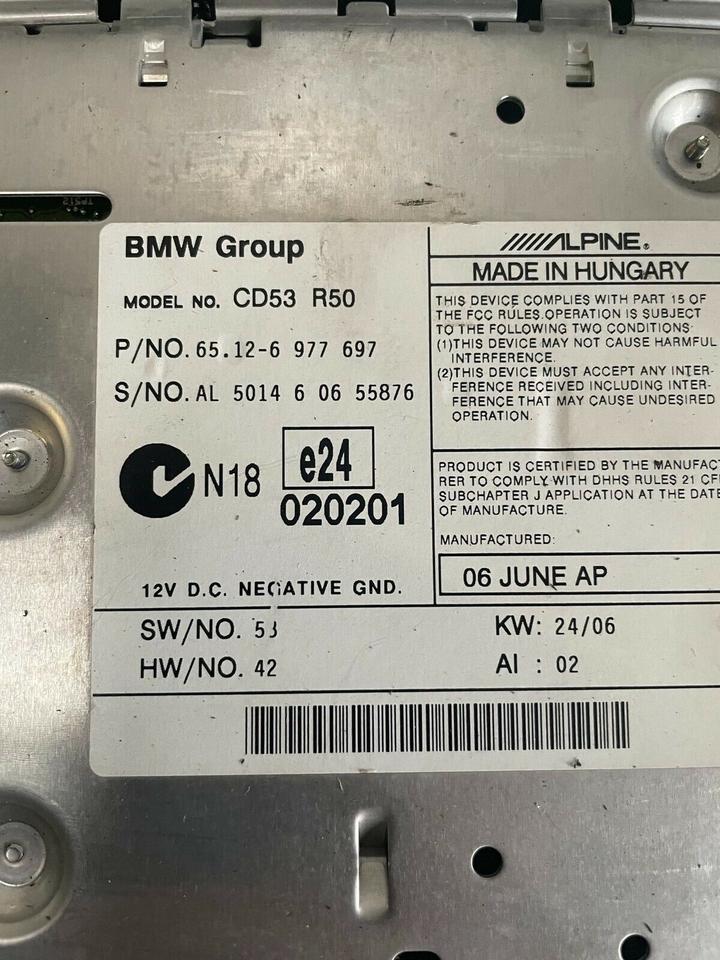 Mini Cooper R50 R52 R53 Radio CD Player 6977697 – Bild 10