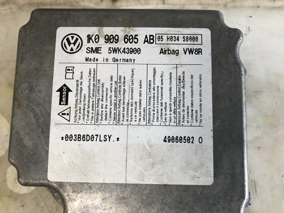 VW Golf 5 V Airbag Steuergerät Airbagsteuergerät 1K0909605AB – Bild 4