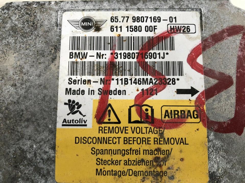 Mini Cooper R55 R56 R57 Airbagsteuergerät 9807169 – Bild 4