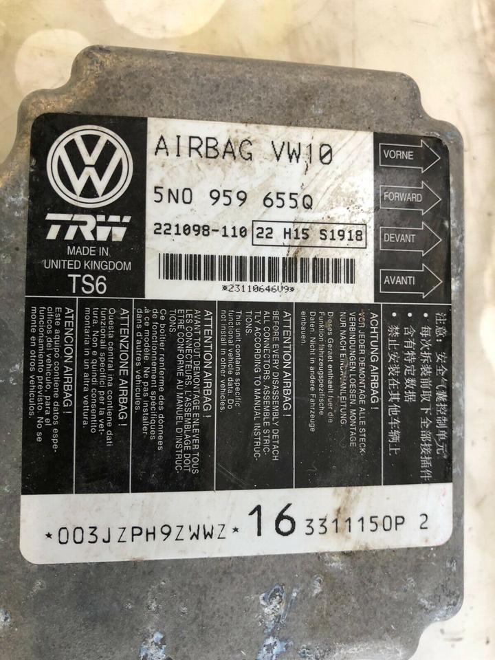 VW Tiguan 5N Steuergerät Airbag Airbagsteuergerät 5N0959655Q – Bild 4