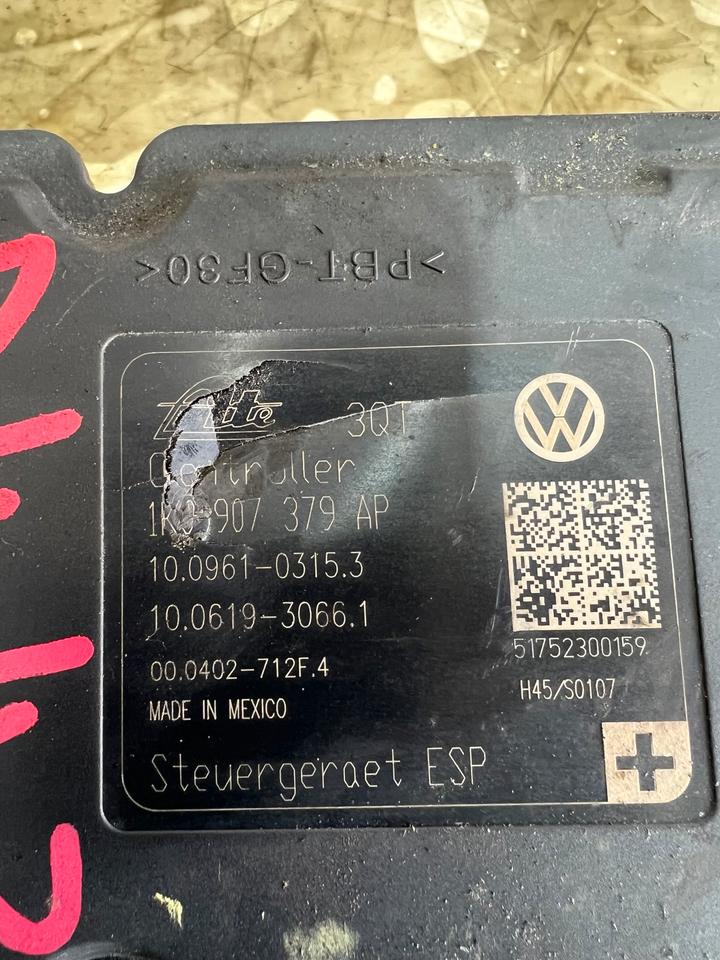 VW Golf 5 V 6 VI ABS Block Steuergerät Hydraulikblock 1K0907379AP – Bild 3